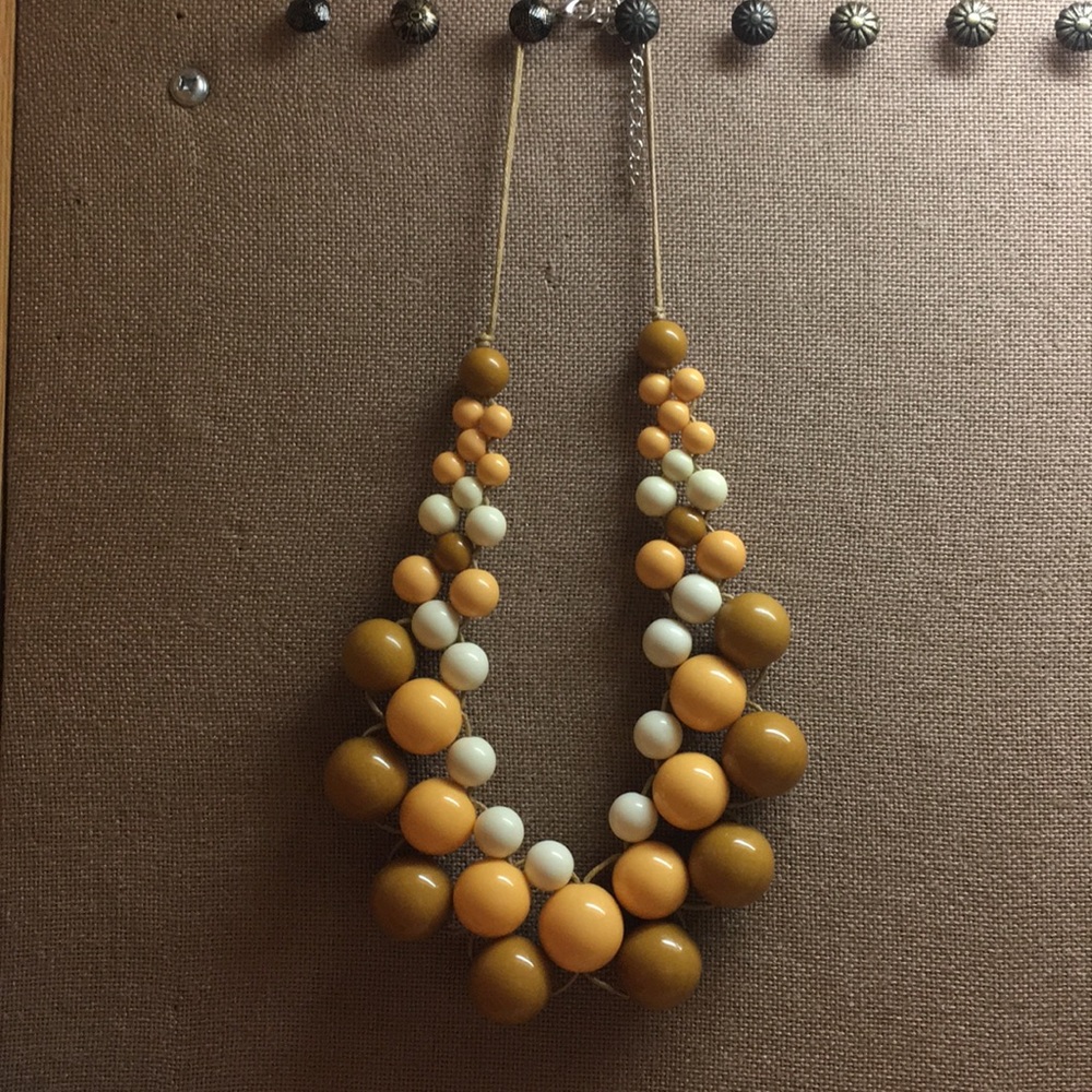 Yellow shades bubble bead necklace